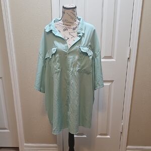 Mint Green Button-Up Shirt